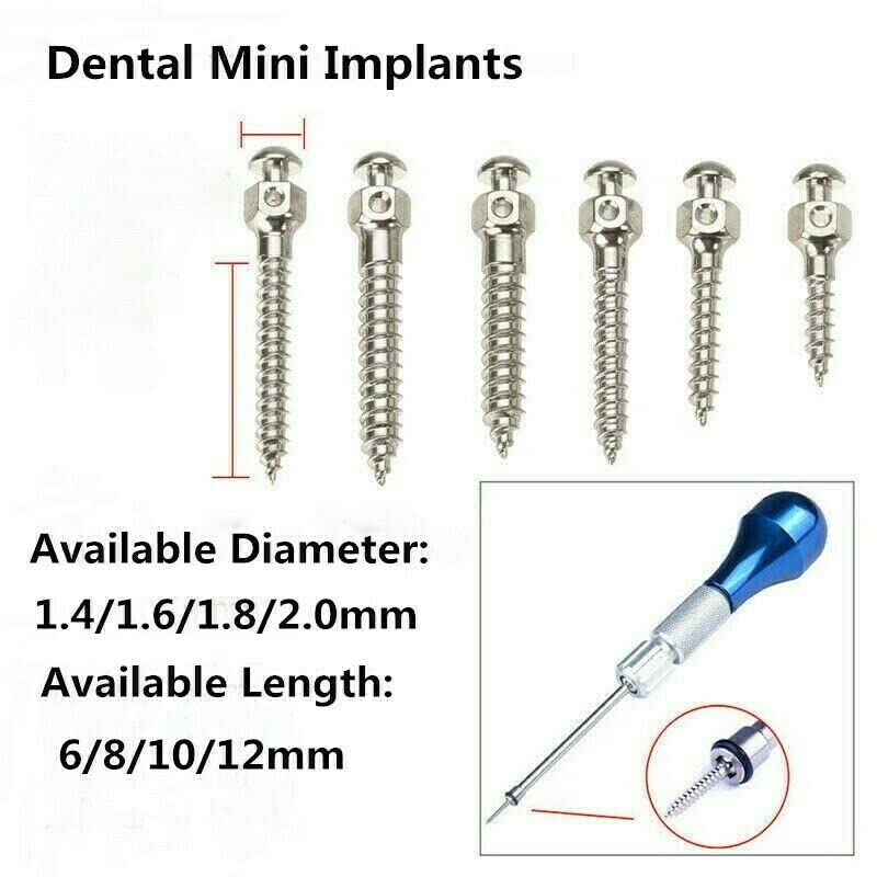 10Pcs Orthodontic Mini Implants Micro Screw +1Pc Screwdriver Tool Stainless Materials