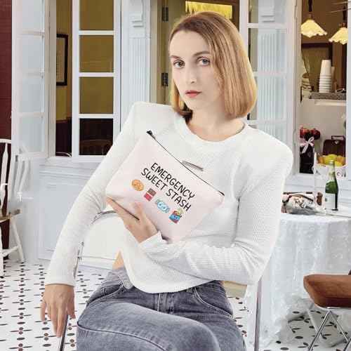 G2TUP Funny Snacks Makeup Bag Snacks Lover Gift Emergency Sweet Stash Travel Bag Snacks Merch (Emergency Sweet Bag)