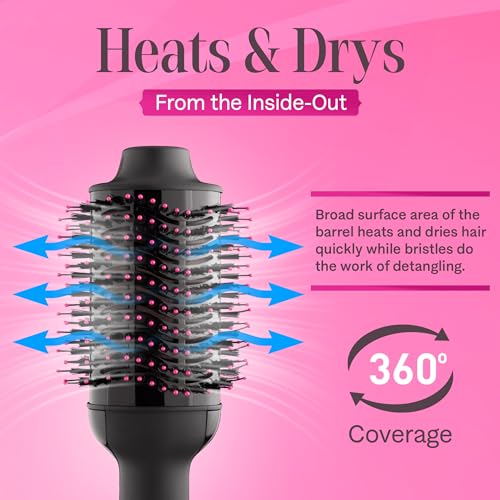 Asani 4-in-1 Hair Dryer Brush - Blowout, Curling, Straightening & Comb with Anti-Frizz Ceramic Titanium Barrel for All Hair Types (120 Volt)