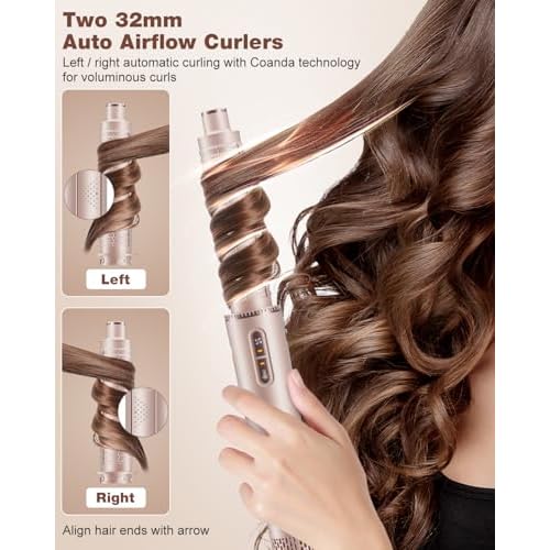 7MAGIC 7 in 1 Hair Styler & Hair Dryer Brush, 110,000 RPM High-Speed Blow Dryer with Negative Ions for Frizz-Free Styling Fast Drying Curling Volumizing Straightening, Hot Air Styler with Travel Case