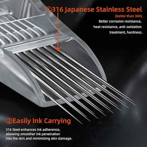 FROTTAGE 16PCS Extreme Tattoo Cartridge Needles 5CM Curved Magnum Standard, Dragoart Professional Tattoo Needles Cartridge Tattoo Supplies for Tattoo Machine Tattoo Pen (1205CM)