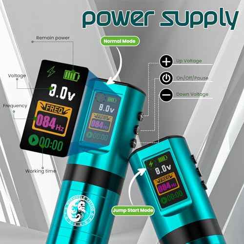 Tattoo Gun Kit, Wormhole Tattoo Kit Wireless Tattoo Machine Kit with Digital Led Display 1,800 mAh Tattoo Power Supply Smart Tattoo Pen Tattoo Cartridge Needles WTK277