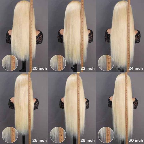 SIYUSI 28Inch 613 Lace Front Wig Human Hair,13x4 HD Transparent Lace, 200% Density Straight Brazilian Blonde Wig, Pre-Plucked with Baby Hair