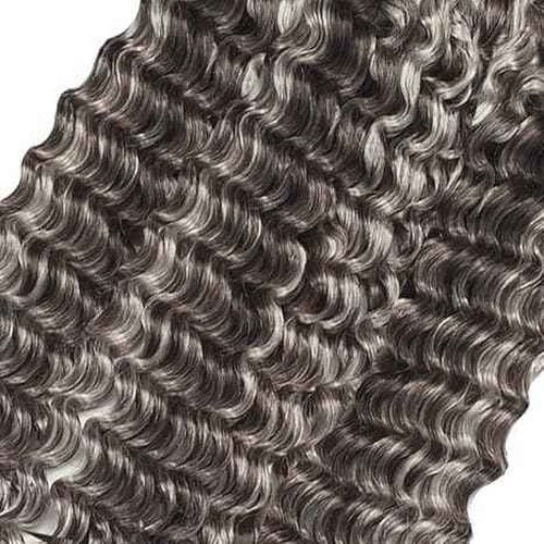 Leruikair Human Hair Bundles 12 14 16 Inch Straight Bundles Human Hair Highlight Chocolate Grey P4/Grey Unprocessed Brazilian Soft Quick Weave Hair for Black Women