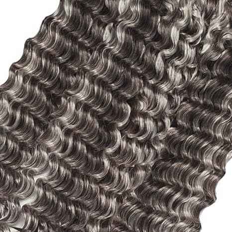 Giginger Bundles Human Hair P4/GREY 22 24 26 inch Deep Wave Human Hair Bundles Highlight Chocolate Grey Unprocessed Quick Weave Soft Sewn In Hair Extensions for Black Women