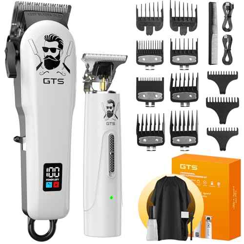 GTSPro Hair Clippers for Men, Clippers and Trimmers Set, Barber Clippers, Electric Hair Trimmer with Box, Gifts for Men White