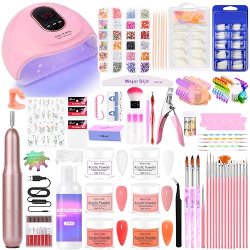 Acrylic Nail Kit with Drill & U V Light - Complete Starter Set for Beginners With Everything