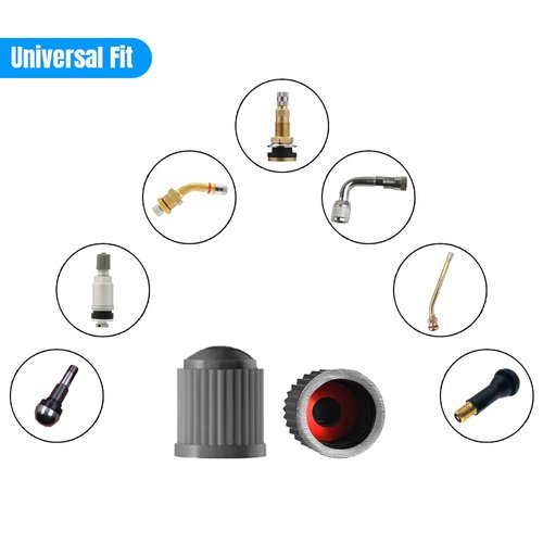 Tire Valve Stem Caps The Upgraded Version has a Sealing Ring for Car, Motorbike, Trucks, Bike, Bicycle (60) Grayness