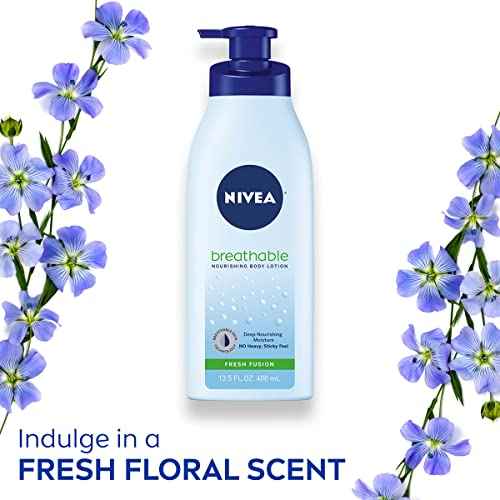 NIVEA Breathable Nourishing Body Lotion Fresh Fusion, Body Lotion for Dry Skin, 13.5 Fl Oz Pump Bottle