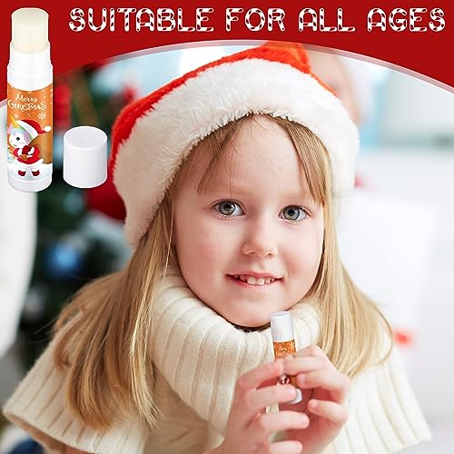 50 Pack Christmas Lip Balms Bulk Christmas Stocking Stuffers Small Xmas Gifts for Coworkers Gingerbread Man Snowman Holiday Thank You Employee Appreciation Gifts for Coworkers Adults Women Men Staff