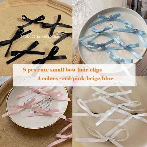 18 PCS Hair Accessories Set - Bowknot Clips with Long Tassels, Satin Ribbon Claws for Girls and Women's Hair Design