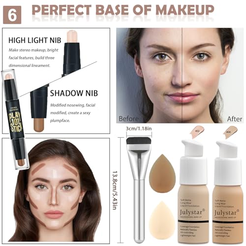 All in One Makeup Kit for Women & Teens - Full Cosmetics Kit with Everything for Beginners & Professionals - 12-Shimmer