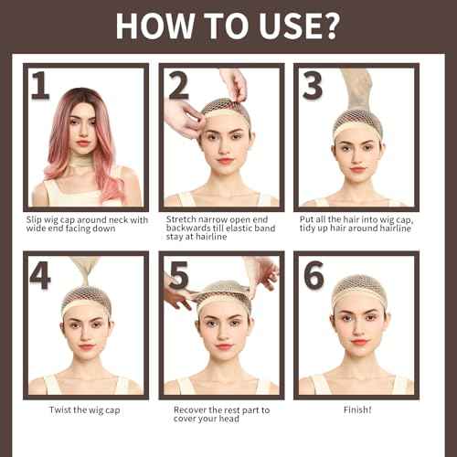 Fandamei Wig Cap, Hair Net for Wigs, 30 CM Large Mesh Wig Cap for Long Hair for Women, Nylon Hair Net Non Slip for Halloween Rave Party Cosplay-Light Brown 2 PCS