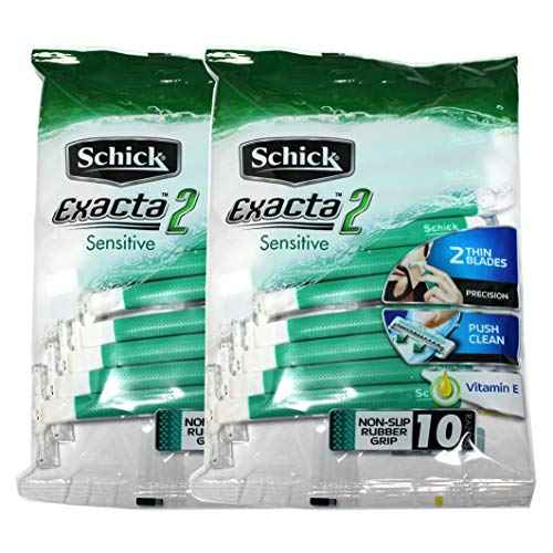 Schick Exacta2 Sensitive Disposable Razor, 10 Count(Pack of 2)