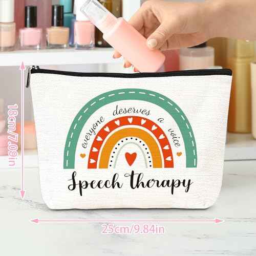 Keluna Speech Therapy Appreciation Gifts - 5Pcs SLP Gifts Set for Women, Speech Pathologist Therapist Thank You Birthday Christmas Gift with Lavender Scented Candles, Makeup Bag, Bracelets, Keychain