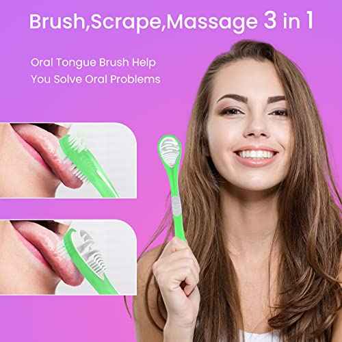 Y-Kelin Double-Side Desiged Tongue Scraper, Ultra-Soft Tongue Brush Tongue Cleaner (3 Pack)