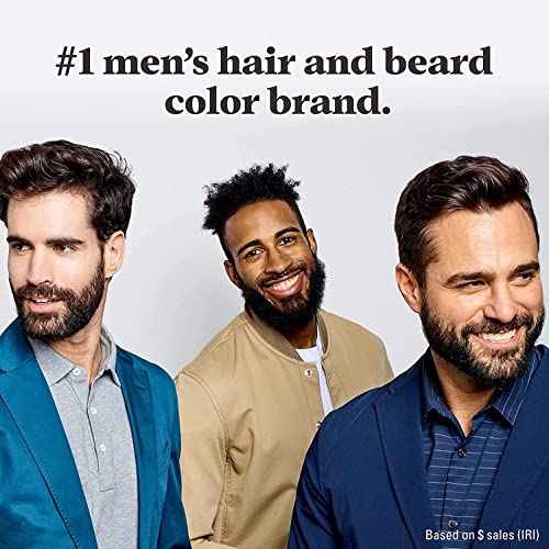 Just For Men Mustache & Beard, Beard Coloring for Gray Hair with Brush, With Keratin Biotin Aloe and Coconut Oil for Healthy Facial Hair - Jet Black, M-60, Pack of 1 (Packaging May Vary)