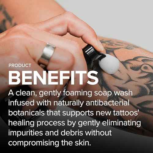 Tattoo Aftercare Soap - Tattoo Soap for New Tattoo - Fragrance Free Tattoo Foam Wash - Unscented Tattoo Cleaner Made with Clean + Vegan Ingredients, 2oz
