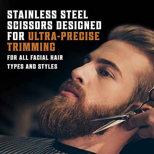 Viking Revolution Beard Comb & Beard Brush Set for Men -- Natural Boar Bristle Brush and Dual Action Pear Wood Comb w/Velvet Travel Pouch - Great for Grooming Beards and Mustaches