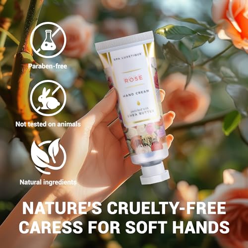 spa luxetique Travel Size Hand Cream Gift Set - Scented Hand Lotion for Dry Skin, Ideal Birthday Gift for Women, 6 x 1.0 oz