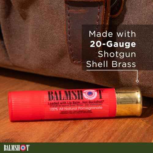 BALMSHOT Organic Lip Balm - Pomegranate Flavor - SPF 15, Made in USA