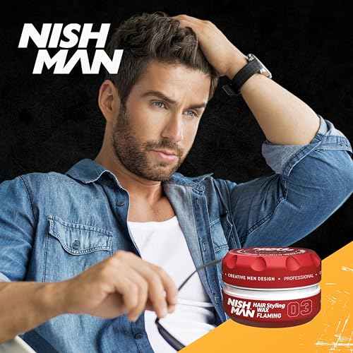 nishman Hair Styling Gel Wax Series 150ml (Pack of 1, 03 Flamming)