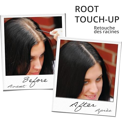 Root touch up hair mascara temporary cover conceal gray roots hair lines eyebrows mens mustache and beards Medium-Brown
