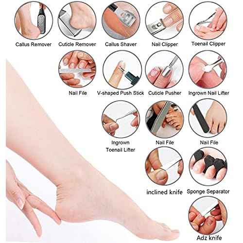 36 in 1 Pedicure Kit, Professional Pedicure Tools Foot Rasp Foot Dead Skin Remover for Home & Salon Care