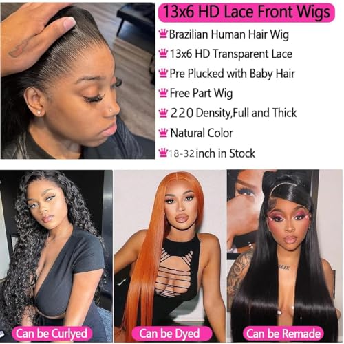 13x6 straight lace front wig human hair (20inch)