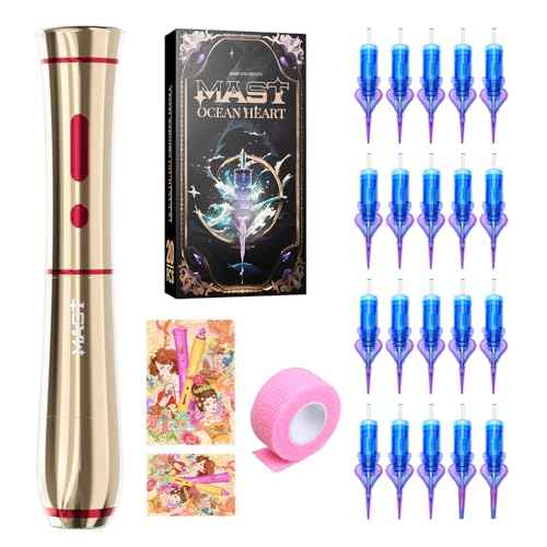 Mast Tattoo P40 Wireless Tattoo Pen Machine Rotary Tattoo Gun Gold Color Lightweight Digital Display Slim Frame for Women Aritst