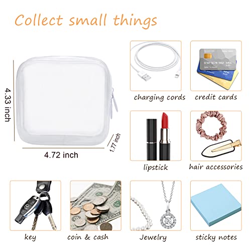 LYroo Small Makeup Bag Clear Mini Makeup Zipper Pouch Makeup Bag Small Cosmetic Bag for Purse Essentials Items Women Coin Purse Aesthetic Stuff£¨2 Pack