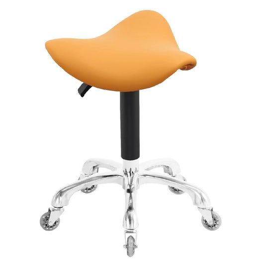 Nazalus Saddle Stool Rolling Chair Hydraulic Adjustable with Wheels for Office Home Salon Spa Studio (Orange)