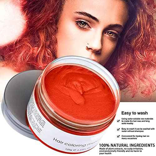 Kids Temporary Hair Color Wax, Natural Hair Strong Style Gel for Party, Cosplay, Masquerade etc. (Red)