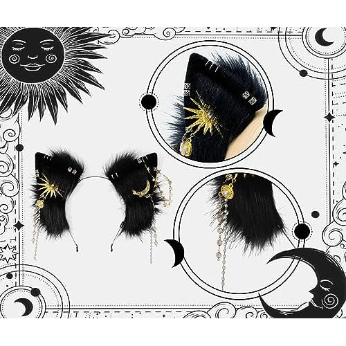 Cat Ears Headwear Headband,Animal Fluffy Neko Hairhoop Handmade,Head Accessories Halloween Cosplay Fancy Dress Party