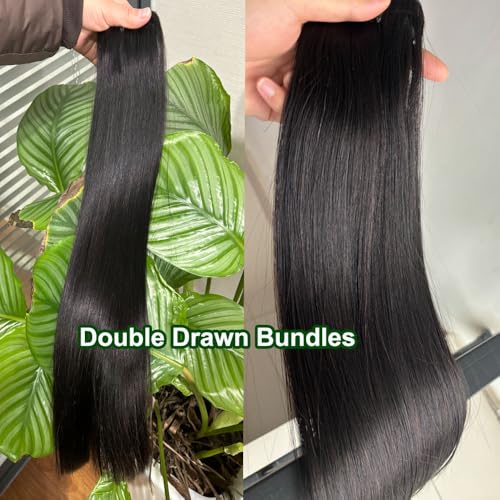 16A Straight Bundles Human Hair,Triple Lifespan Than Regular Virgin Hair,No.1 Quality,Keep Texture Silky Soft,100% Raw Vietnamese Human Hair Bundles 16 Inch