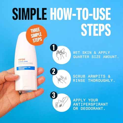 Carpe Exfoliating Underarm Scrub with Odor Protection, Underarm Exfoliator to Improve Deodorant Performance - Energizing Minty Fresh Smell - Armpit Scrub for Women and Men