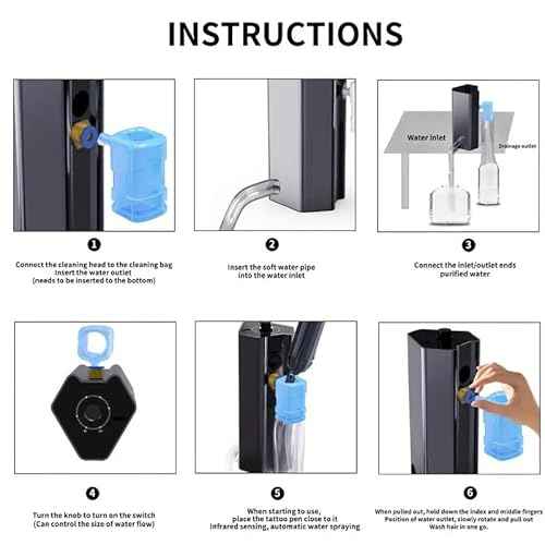 Second generation tattoo needle cleaner, automatic sensor, tattoo equipment, tattoo color washing, tattoo needle cleaning, needle washer, suitable for tattoo beginners and artists