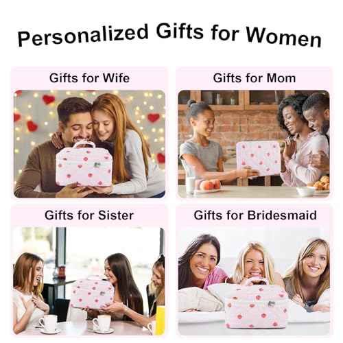 3PCS Makeup Bag Set, Quilted Cosmetic Bag, Large Travel Aesthetic Make up Bag, Cute Coquette Toiletry Bag for Women Girls