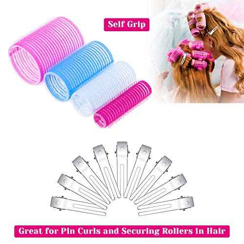 Anezus Self-Grip Rollers Set - 60 Pcs Multicolored Curlers and Clips for Hairstyling