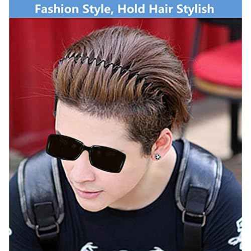 Metal Hair Band for Men Headband Women Bands Unisex Black Wavy Spring Outdoor Sports Headbands Men's Hoop Clips Accessories Simple Elastic Non Slip Head Headwear
