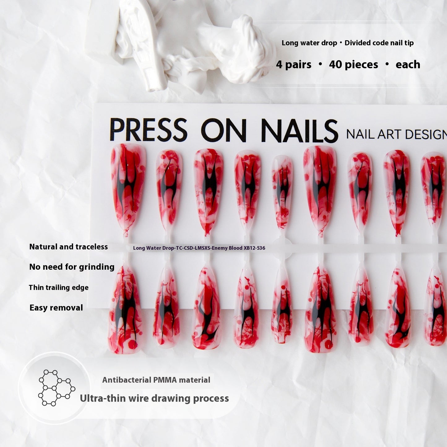 Nail Art Strips Water Drop Design Bright Surface for Nail Decoration