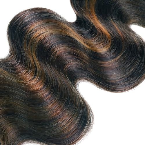 Ombre Human Hair Bundles P1B/30 Body Wave Bundle 24 26 28 Inch 3 Bundles Two Tone Black Mixed With Brown Hair Extensions