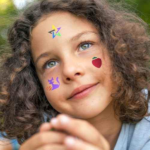 Temporary Tattoo Pens for Skin, 10 Body Markers + 56 Large Tattoo Stencils for Kids and Adults, Dual-End Tattoo Pens Make Bold and Fine Lines with Cosmetic-Grade Tattoo Ink