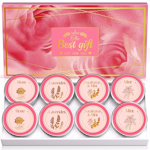 Shower Steamers Aromatherapy, 8 Pcs Shower Bombs Stocking Stuffers White Elephant Birthday Christmas Gifts for Women Adults Natural Essential Oil Self Care Relaxation
