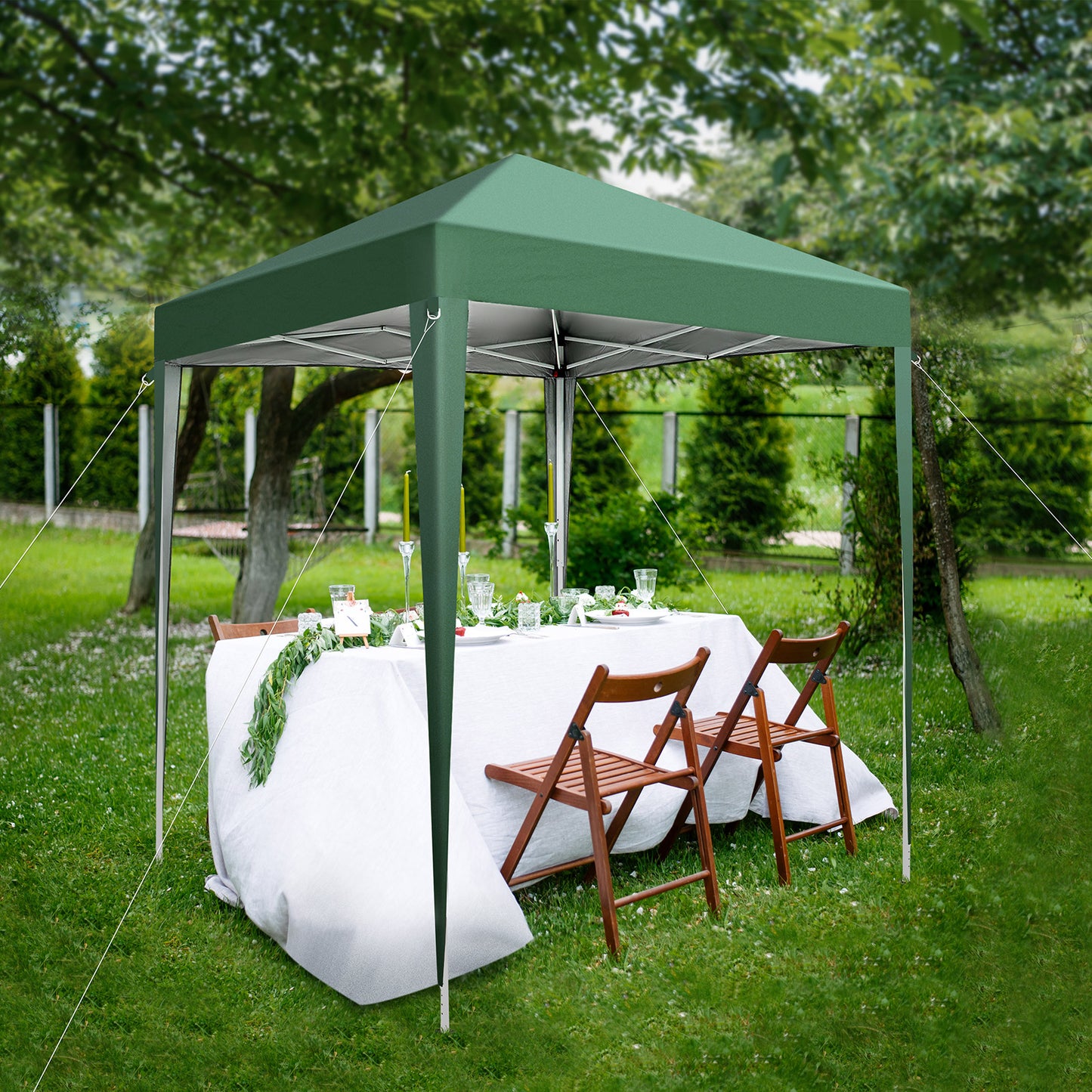 Green Waterproof Folding Tent - 2x2m for Outdoor Events