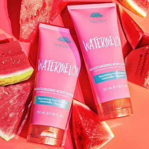 Tree Hut Watermelon Moisturizing Body Lotion, Ceramide and Squalene Formula Helps Protect Skin, Long-lasting Hydration Leaves Skin Feeling Soft & Moisturized, 8.5 fl oz.