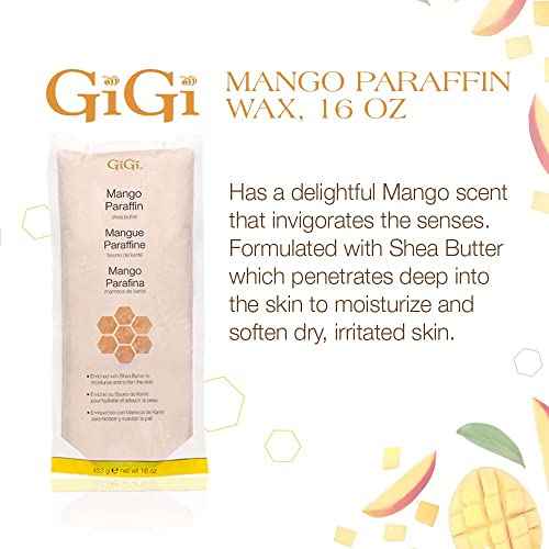 GiGi Paraffin Wax Refill with Mango & Shea Butter ? Ultra-Hydrating Hand & Feet Treatment, Compatible with Paraffin Bath & Machine, 16 oz