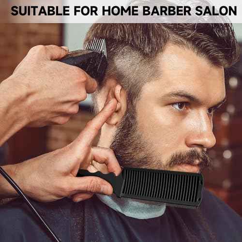 2 Pcs Blend Friend Fade Comb, Barber Fade Comb, fade comb for men haircut, Uitable for Home, Salon Use, Compatible With all Hair Clippers Barber Accessories (Black)