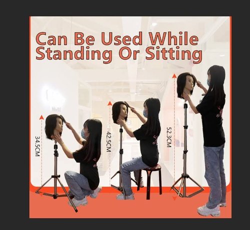 Newshair 68 Inch Adjustable Mannequin Head Stand Aluminum of Tripod Silver Manikin Head Stand with Travel Bag for Cosmetologist, Hairstylist, Barber