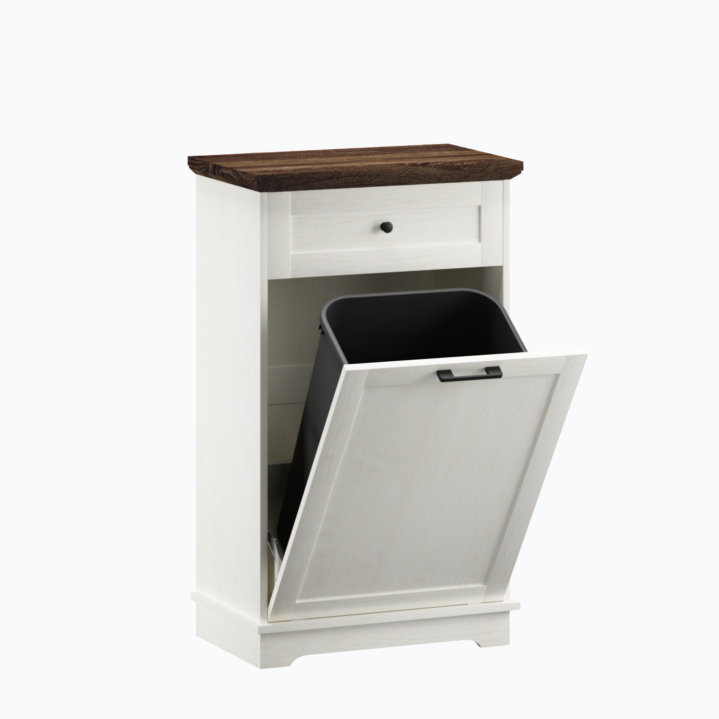 10 Gallon Tilt-Out Trash Cabinet - Antique White
